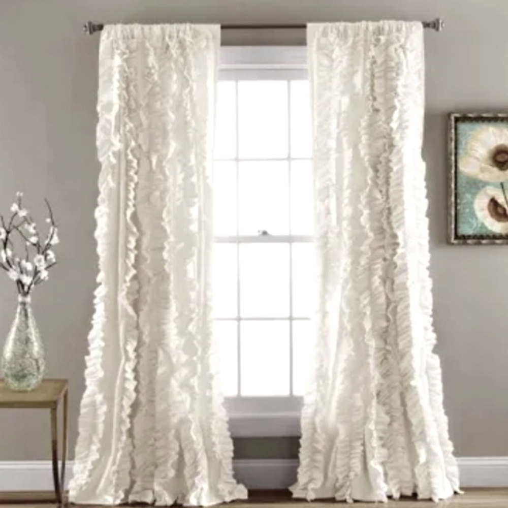 COPY - Target Lush Decor white Belle ruffled curtains (1 pair of 2 panels)